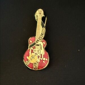 Hard Rock Cafe Red and Gold Guitar Pin